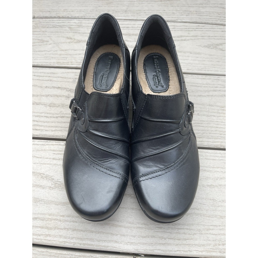 Women Earth Origins Slip-On Shoes Size 8.M RoXanne Black Molded Heel womens